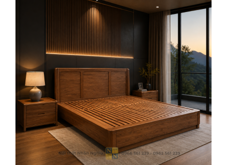 GIƯỜNG NGỦ GỖ SỒI TỰ NHIÊN 