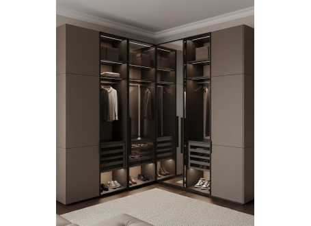 TỦ ÁO CÁNH KÍNH CHỮ L - TẬN DỤNG KHÔNG GIAN 